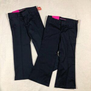 French Toast Pants Girls 4T Toddler Bootcut Set of 2 Uniform Navy Blue NEW $56